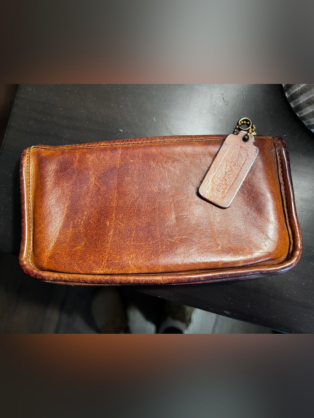 Vintage Coach Chunky Case in Tabac Awesome Patina NICE